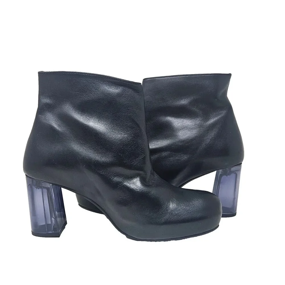 CHANII B Ankle Boot Carpe Diem Black Tattoo 41 Leather Limited Edition Glam Rock